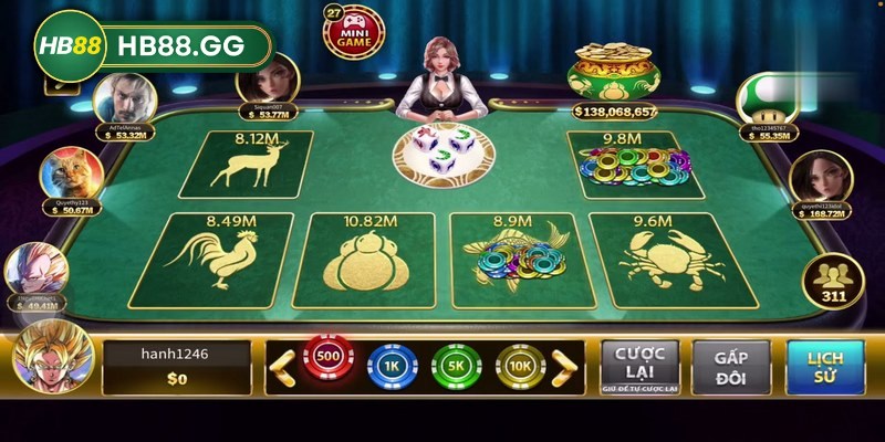 Bầu cua là một trò chơi dân gian rất phổ biến rất được ưa chuộng tại HB88